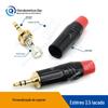 Adaptador de Áudio para Teclado Digital com Microfone Plug de Dois Canais 3.5 Plug Estéreo para Fone de Ouvido