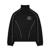 Outono e Inverno Aliexpress Comércio Exterior Transfronteiriço Estilo Americano Gola Alta Solta Manga Longa Com Zíper Jaqueta Hip-Hop Escuro Casual Moletom
