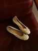 Versión favorita personal de piel de oveja de zapatos de mujer de corte bajo que aumentan la altura, súper suaves y de punta redonda, modernos y versátiles con detalle de lazo, bailarinas