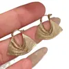 Aretes de bolso plisados dorados vintage franceses, de moda, exquisitos, creativos, únicos, diseño de nicho, aretes de alta gama