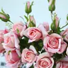Día de San Valentín Flor Individual de Tela de Seda Estilo Pintura al Óleo Rosa Retro Flor Artificial Decoración para el Hogar y Bodas Flor Artificial de Alta Gama