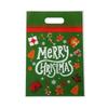 Bolsa de Regalo de Mano para Fiesta Serie Verde Navideña con Letras Impresas Árbol de Navidad Alce Película Iridiscente Bolsa de Regalo de Retorno