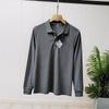 ¡Imprescindible! ¡Tejido Mezclado! Camisa Polo Casual para Hombre de Manga Larga Color Sólido, Estilo Ligero de Negocios, Moda de Primavera