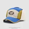 Gorra de béisbol infantil con bloques de color para otoño e invierno, gorra Lei Feng con letra de la suerte, gorra de pico de pato unisex para niños