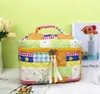 Bolsa de Maquiagem Transfronteiriça Novo Estilo Fresca e Fofa, Bolsa de Armazenamento Portátil de Algodão Fofa, Necessaire Floral de Nicho Fofa