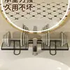 Estante de almacenamiento para baño, instalación sin taladro, estante de almacenamiento para el lavabo frente al espejo del baño, organizador de artículos de tocador montado en la pared