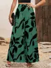 2026 Comercio Exterior Transfronterizo Estampado de Hojas Pantalones Casuales Pantalones de Pierna Ancha Nuevos Pantalones Casuales para Mujer Amazon Europa y América