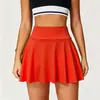 Saia curta esportiva de cintura alta para yoga, casual, de verão, respirável, solta, para fitness, ao ar livre, anti-exposição, saia-shorts feminina