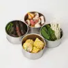 Contenedor Hermético de Acero Inoxidable Tazón para Conservar Frescura Plato para Guarnición de Cocina Contenedor para Porcionar Alimentos Caja de Picnic Caja para Conservar Fruta Fresca con Tapa Fábrica