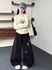 Conjunto de Ropa de Otoño para Niñas 2026 Nuevo Camiseta Básica de Manga Larga de Primavera y Otoño para Niñas, Pantalones de Guadaña Holgados para Niñas Mayores