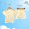 2568 Novo Conjunto de Shorts de Manga Curta Estampa Flor Queimando para Bebês no Verão Pijamas para Recém-nascidos Meninos e Meninas Roupa de Bebê