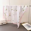 Elegante Bufanda de Imitación Seda con Estampado Floral, Chal de Gama Alta, Bufanda Versátil para Cuello, Pañuelo para la Cabeza, Bufanda para Mujer