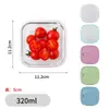 Lonchera recipiente de vidrio apto para microondas transparente rectangular caja conservadora de alimentos resistente a altas temperaturas caja bento lonchera redonda térmica