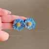 Brincos Simples de Girassol Dopamina Moda Estilo de Férias Tarraxas Doce Fresco Versátil Brincos de Férias para Mulheres