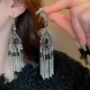 Nuevos Pendientes de Flor de Aguja China con Borla de Gota de Agua, Moda Retro Elegante, Pendientes Versátiles, Pendientes de Lujo Ligero y de Alta Gama