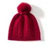 Gorro de punto trenzado simple, moderno y versátil, con pompón, nuevo gorro de cachemira para mujer de otoño e invierno, cómodo y cálido
