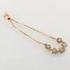 Corrente de Joia Banhada a Ouro, Pingente de Pedra de Cristal Zircônia Cravejado com Diamantes, Pulseira Feminina Acessórios de Joia Personalizados, Pérolas