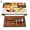 Tabla de quesos con cajón de venta caliente transfronteriza, Tabla de cortar de bambú, Tabla de cortar de queso de leche para el hogar de fábrica lista para usar