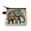 Bolsa de Monedas Mini para Mujer Estilo Bohemio Retro Bolsa con Cremallera Bolsa de Almacenamiento Portátil Tarjetero Personalizado Bolsa para Llaves