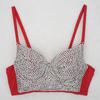 Camisole Colete de Personagem Versátil Estilo Ultra-Curto Costurado à Mão e com Apliques de Diamante Camisole bra da Moda Celebridade da Internet