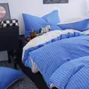 Conjunto de cama simples e de alta qualidade em gaze plissada, estilo Ins, para dormitórios estudantis e uso doméstico, incluindo capa de edredom, lençol, lençol com elástico, conjunto de quatro peças para estudantes universitários
