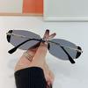 Gafas de sol estilo ojo de gato para mujer, modernas, retro, de alta gama, con montura estrecha y espejo marrón pequeño, de cara redonda y adelgazamiento, 2024