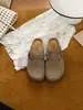 Sapatos Sangpo Village Impermeáveis que Aumentam a Altura Birkenstock Femininos Meio Cobertos 2026 Nova Coleção Primavera/Outono Couro Genuíno Sola Grossa Sapatos Casuais Versáteis Chinelos
