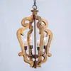 Luminária Pendente Vintage Desgastada Estilo Country Americano em Madeira Maciça Francesa para Sala de Estar, Sala de Jantar, Quarto, Loja de Roupas e Pousada