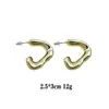 Pendientes de moda europeos y americanos pendientes de venta caliente pendientes de lujo ligero pendientes chapados en oro pendientes lisos que no se decoloran pendientes transfronterizos de oro