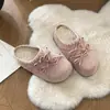 Zapatillas con Diadema de Lazo Estilo Dulce para Mujer 2026 Otoño/Invierno Suela Gruesa Slip-on Forro de Felpa Antideslizantes para Exteriores