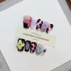 Nai Zi Unhas Usáveis Puramente Feitas à Mão Novo Modelo Outono/Inverno B282 Totalmente Pintadas à Mão Esculpidas Estilo Francês Elegante Adesivos de Unha para Comércio Exterior