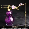 Ornamento de Cristal de Cabaça Amarela em Estoque com Lótus Roxo para Decoração de Casa, Sala de Estar, Entrada, Conta de Vídeo do Tiktok, Dropshipping de Peça Única