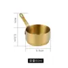 Copo para Molho de Aço Inoxidável 304 com Alça, Prato Dourado para Condimentos, Pratinho para Steak com Tomate de Restaurante Ocidental, Prato para Vinagre