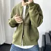 Nuevo suéter cárdigan de otoño e invierno para hombre, moda estilo coreano, versátil casual de color liso, chaqueta tejida de estilo relajado