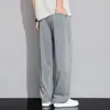 Jeans de Tencel para Hombre Verano Delgados Estilo Americano High Street Pantalones Rectos Holgados Pantalones Casuales de Seda Helada Estilo de Verano para Hombre