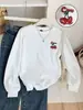 Ezwear Casual Simplista Bordado de Flor de Cerezo Ro