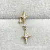 Brincos de Pino Estrela Dourada em Liga de Titânio ASTMF-13 Titânio G23 Rosca Interna Zircônia Brinco de Lábio Cabeça para Piercing