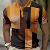 Estación Independiente Europea y Americana Transfronteriza Camisa Polo Nueva para Hombre Estampado Digital Casual de Negocios Manga Corta