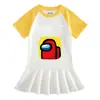 Verano 2023 Nuevo Ropa Infantil Vestido de Niña de Media Manga de Dibujos Animados Delgado de Dibujos Animados Transfronterizo Bebé Elegante Falda Plisada