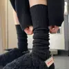 Preto Realmente Emagrece! Uma Vibe Relaxada e Preguiçosa para Outono e Inverno~ Meias Grossas de Lã Baggy Femininas
