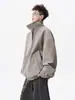 Chaqueta retro americana de piel sintética para hombre, marca de moda, nuevo estilo callejero de otoño e invierno, holgada, casual, con cuello de solapa, elegante prenda de abrigo para hombre