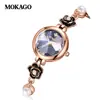 Novo Relógio Feminino Mokago Camélia Moda Luxo Leve Fino Pulseira de Aço Exquisito À Prova D'água Relógio de Quartzo