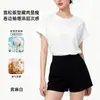 Camiseta casual de verano para mujer, hecha a medida, de lino y algodón peinado, ligera y elegante, con un tacto de alta gama y efecto adelgazante