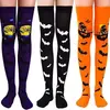 Meias 3/4 para festa de Natal Halloween acessórios de fantasia cosplay Meias meias estampadas suporte geração cabelo