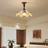 Lámpara de araña para restaurante de estética estilo canción, estilo de mediados de siglo, color madera de nogal, madera maciza, bordado en tela, suspendida, ajustable, para mesa de comedor