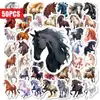 Compra directa transfronteriza de 50 pegatinas de caballos de dibujos animados para decoración personalizada creativa de cuadernos, fundas de teléfonos móviles y pegatinas impermeables