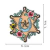 Parche bordado de mezclilla estilo occidental pegatina gorra de mezclilla insignia bordada tela de respaldo adhesivo pegatina decoración de reparación de agujeros para ropa de marca moderna