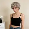 Peluca de comercio exterior AliExpress para mujer, cabello corto, moda europea y americana, peluca de fibra química color oro claro para mujer, fabricantes transfronterizos, venta al por mayor en wish