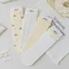 Calcetines de Encaje de Burbujas para Mujer, Estilo Japonés, Florales Amarillo Cremoso, Color Sólido, Estilo Ins, Calcetines Finos de Caña Media Arrugados para Primavera y Verano