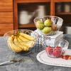 Estilo nórdico borde dorado Ensaladera estilo ins transparente PET lujo ligero frutero plato de frutos secos plato de aperitivos para mesa de centro de sala de estar